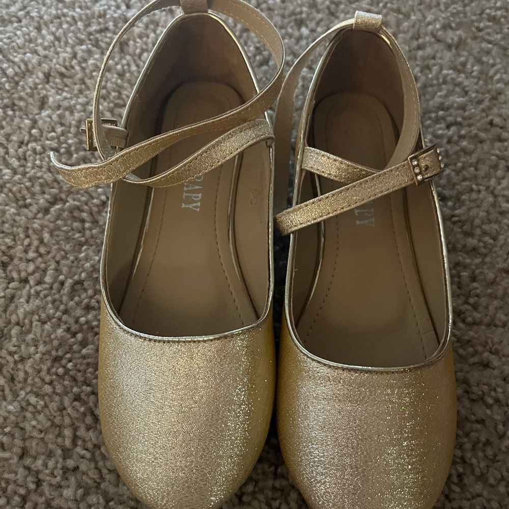 Girls dress shoe bundle, gold and silver